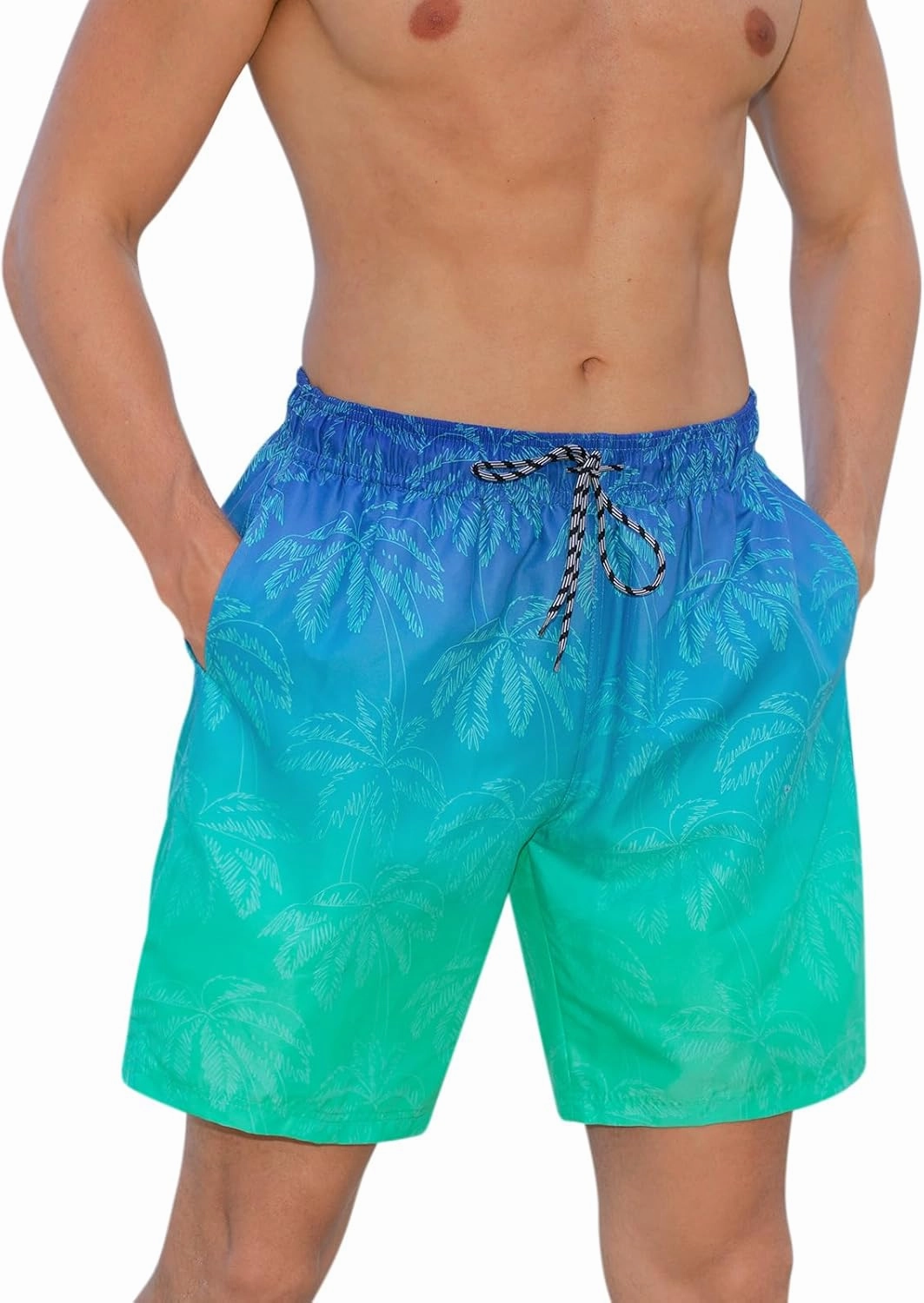 Cozople Mens Swimming Trunks with Compression Liner Swim Shorts 7 inch Quick Dry Bathing Suit Anti Chafe Boardshorts