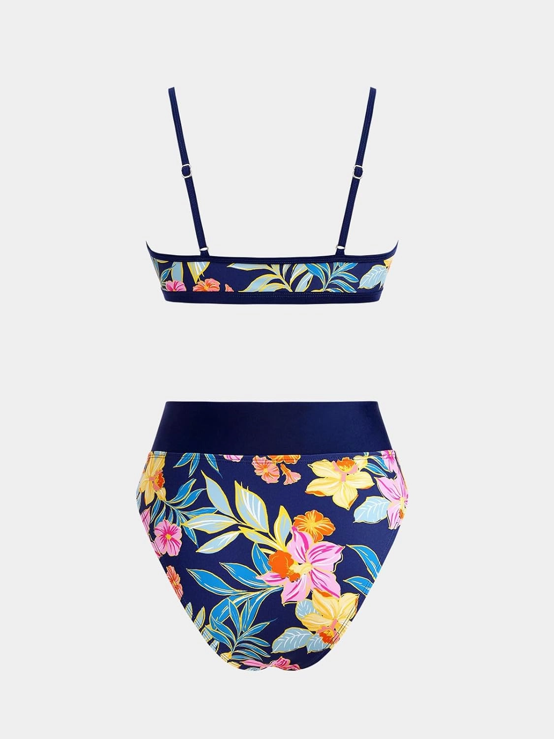 CUPSHE Bikini Set for Women Two Piece Swimsuits Cut Out High Waisted Scoop Neck V Cut Bottom