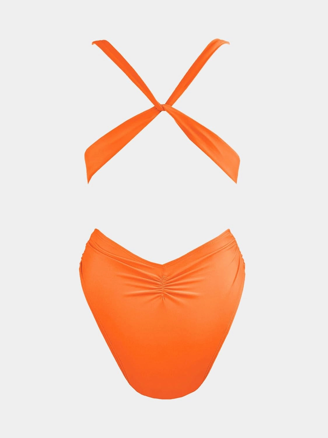 CUPSHE One Piece Swimsuit for Women Bathing Suit Cut Out Cross Back Tie Deep V Neck Ruched High Cut