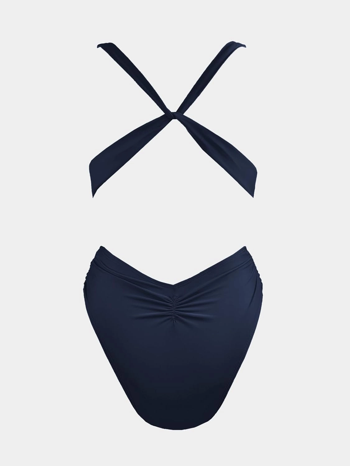 CUPSHE One Piece Swimsuit for Women Bathing Suit Cut Out Cross Back Tie Deep V Neck Ruched High Cut