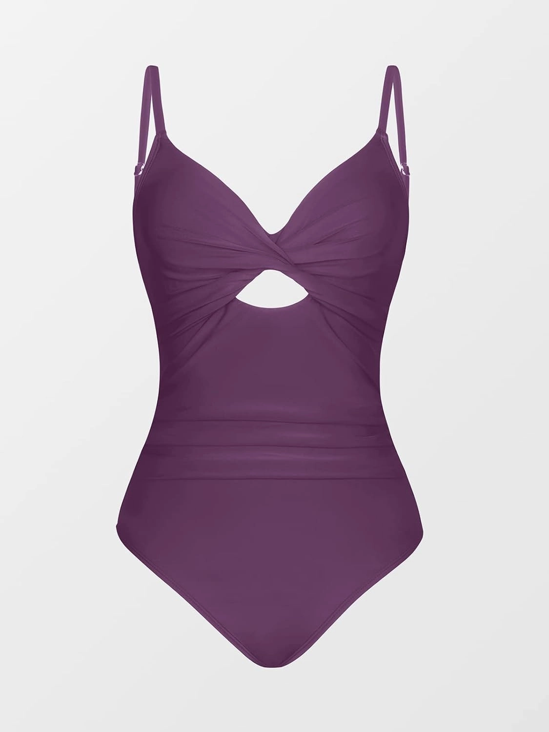 CUPSHE One Piece Swimsuit for Women Bathing Suits Twist Front Cutout Adjustable Straps Ruched Swimwear