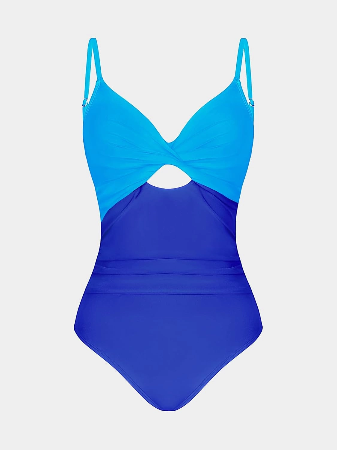 CUPSHE One Piece Swimsuit for Women Bathing Suits Twist Front Cutout Adjustable Straps Ruched Swimwear