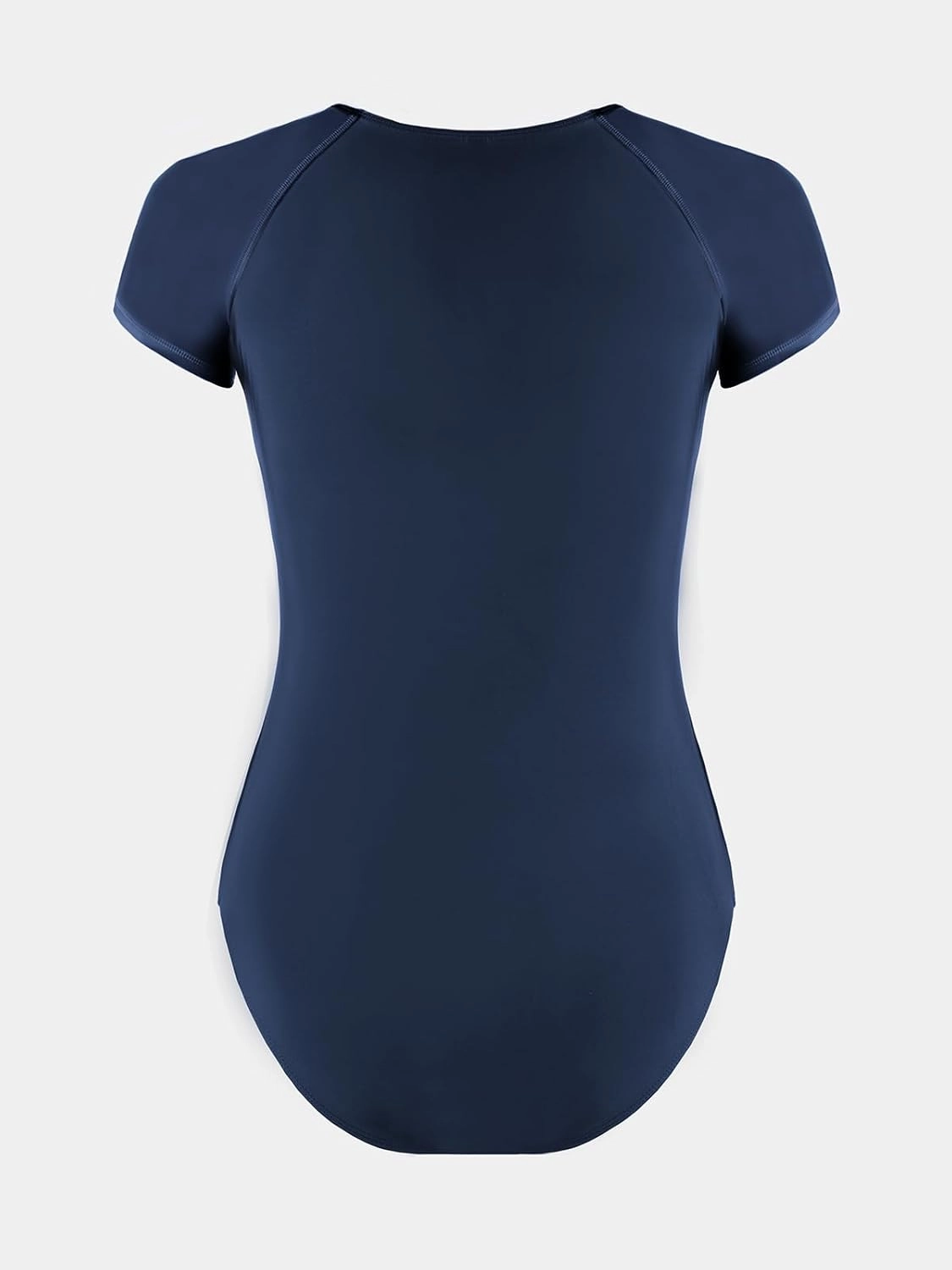 CUPSHE One Piece Swimsuit for Women Mock Neck Zipper Short Sleeve Bathing Suit
