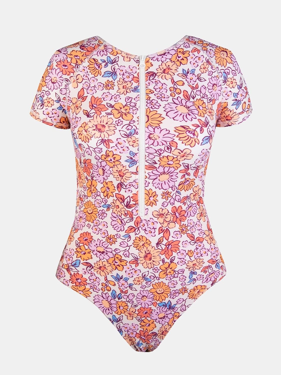 CUPSHE One Piece Swimsuit for Women Mock Neck Zipper Short Sleeve Bathing Suit