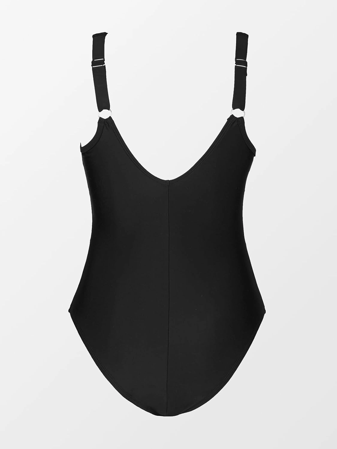 CUPSHE Women Plus Size One Piece Swimsuit V Neck Mesh Sheer Tummy Control Bathing Suit with Adjustable Wide Straps