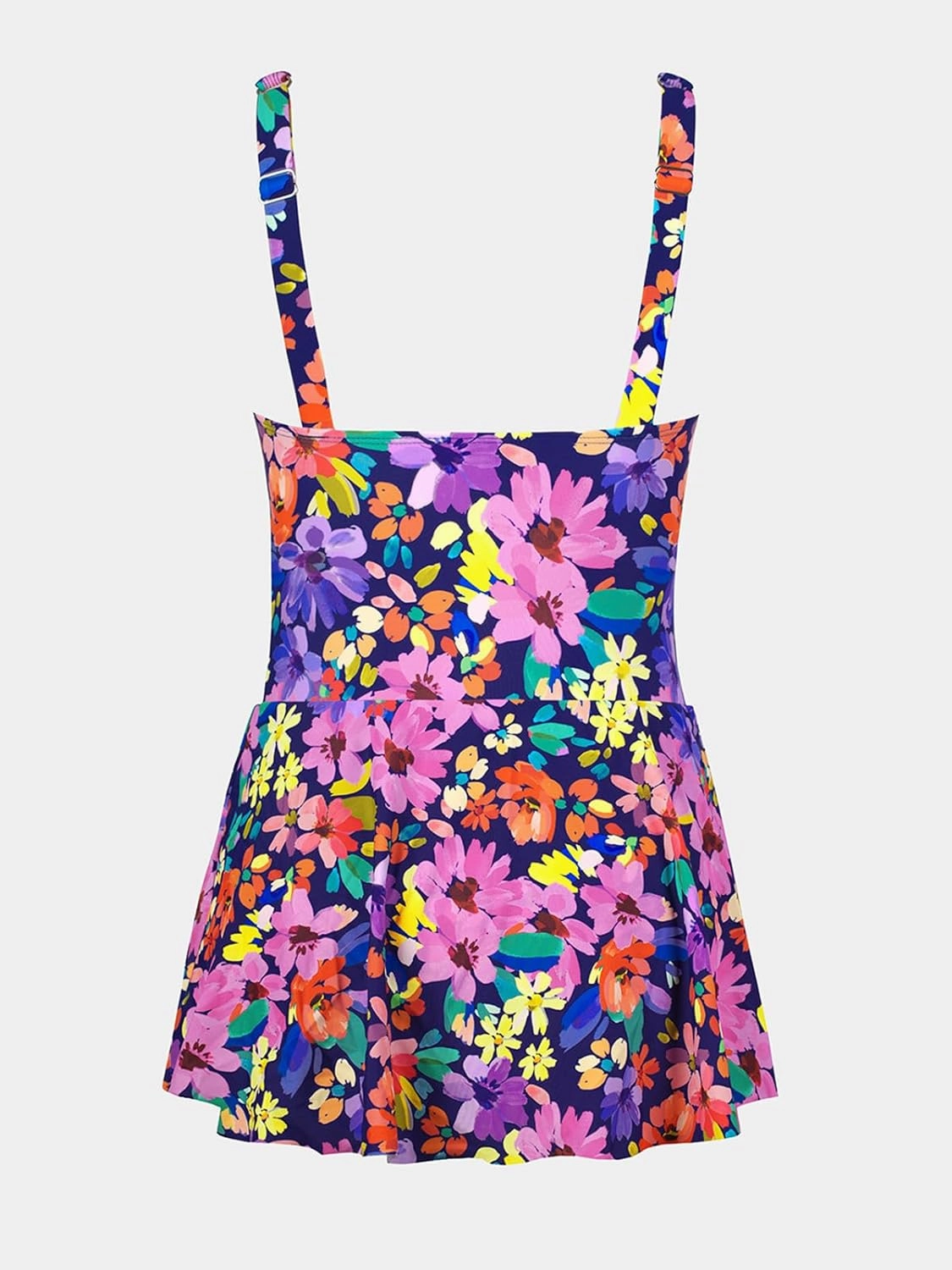 CUPSHE Women's One Piece Swimsuit Bathing Suit Scoop Neck Swimdress Wide Straps Tie Knot Swim Skirt