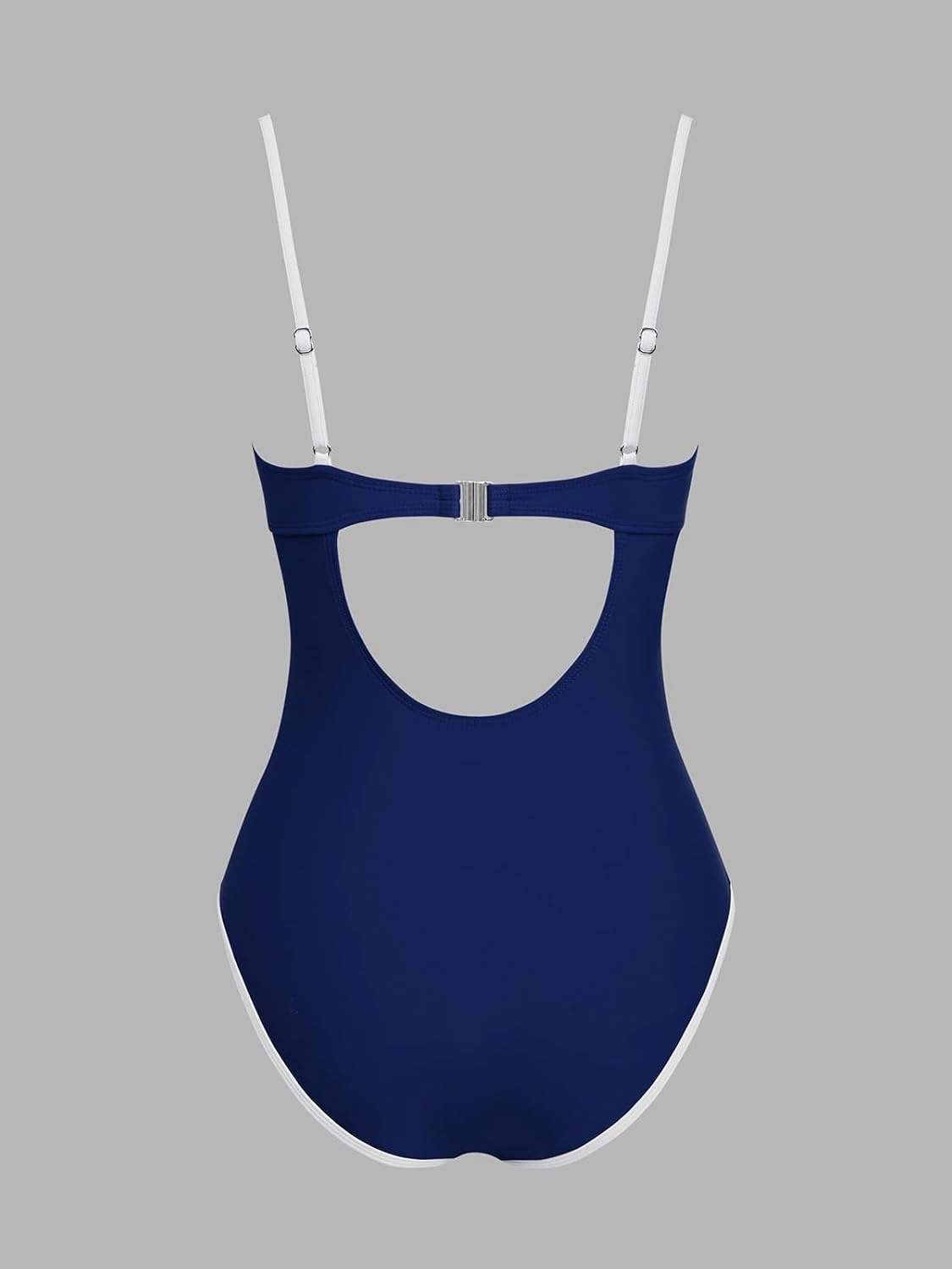 CUPSHE Women's One Piece Swimsuit Bathing Suit Square Neck Cutout Back Hook Color Block Cheeky Bottom