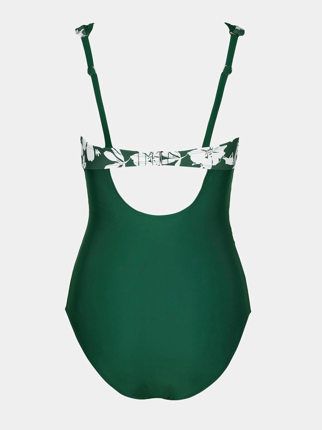 CUPSHE Women's One Piece Swimsuit Bathing Suit V Neck Adjustable Straps Ruched Mesh Back Hook