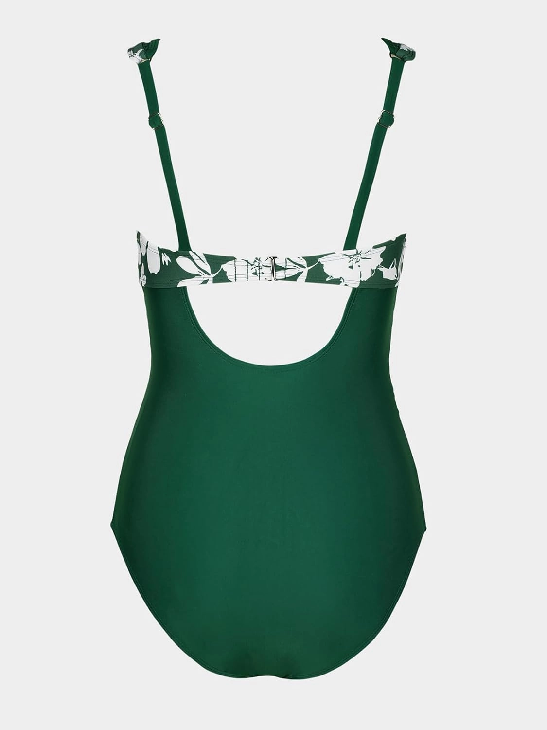 CUPSHE Women's One Piece Swimsuit Bathing Suit V Neck Adjustable Straps Ruched Mesh Back Hook