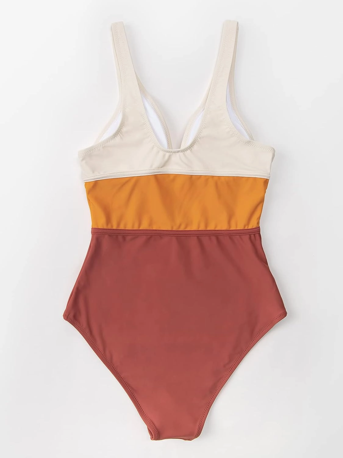 CUPSHE Women's One Piece Swimsuit Color Block Keyhole Cutout Bathing Suit