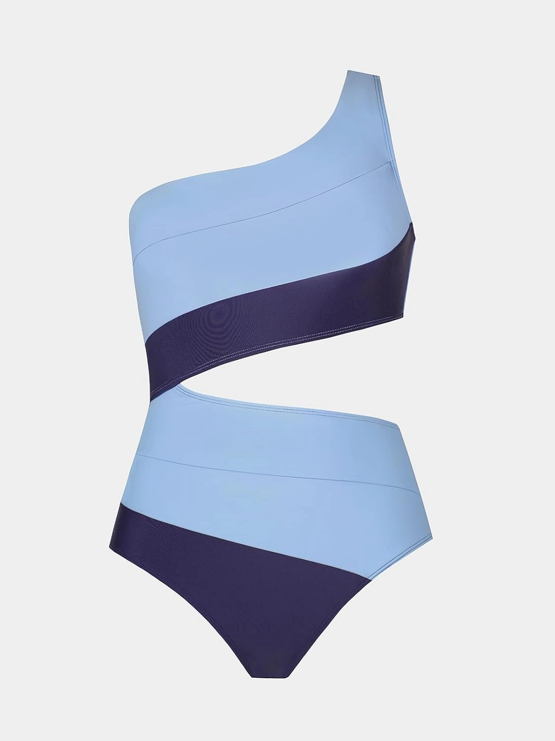 CUPSHE Women's One Piece Swimsuit One Shoulder Bathing Suit Cutout Color Block Swimwear