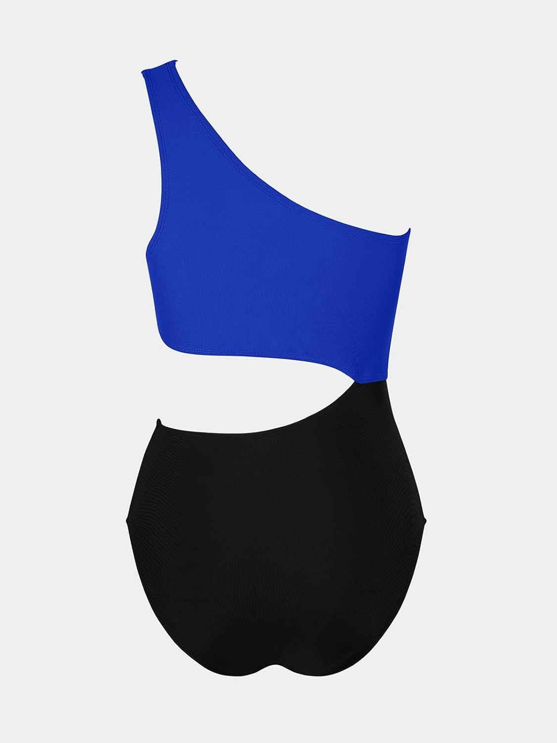 CUPSHE Women's One Piece Swimsuit One Shoulder Color Block Side Cutout Ruched Bathing Suit