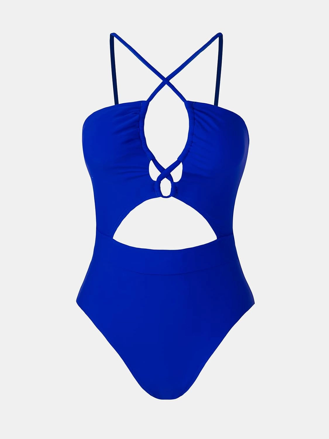 CUPSHE Women's One Piece Swimsuit Plunge Neckline Cutout Criss Cross Bathing Suit