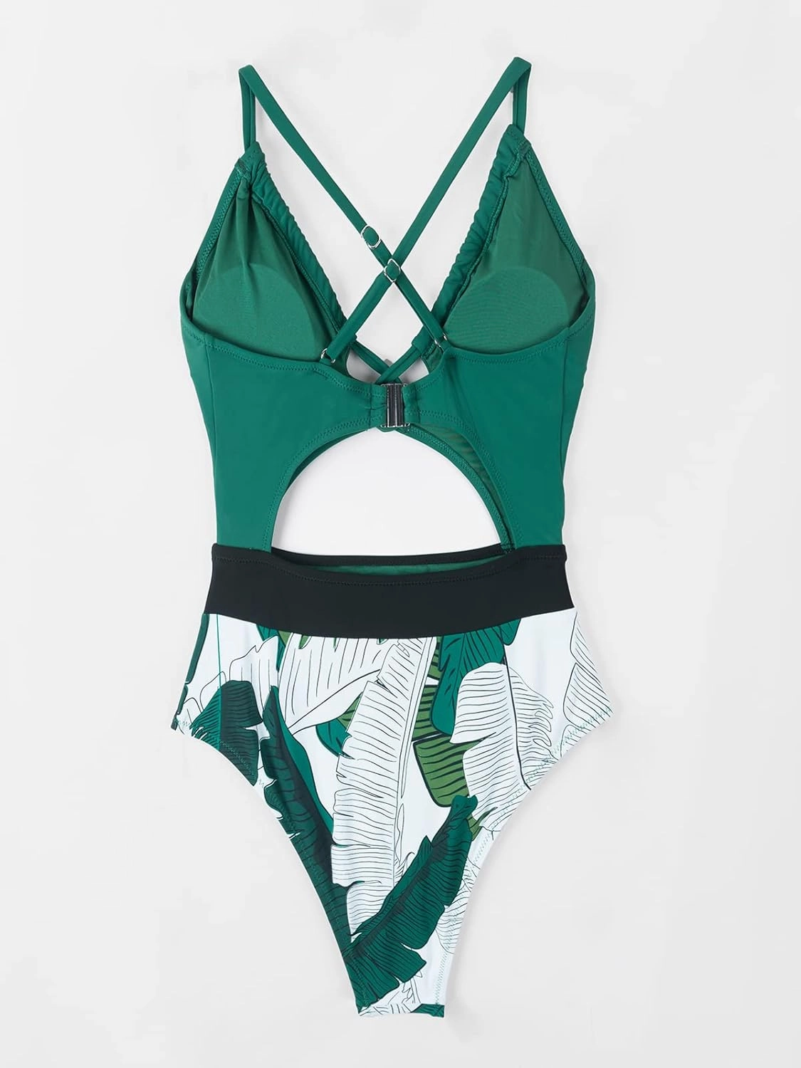 CUPSHE Women's One Piece Swimsuit Plunge Neckline Cutout Criss Cross Bathing Suit