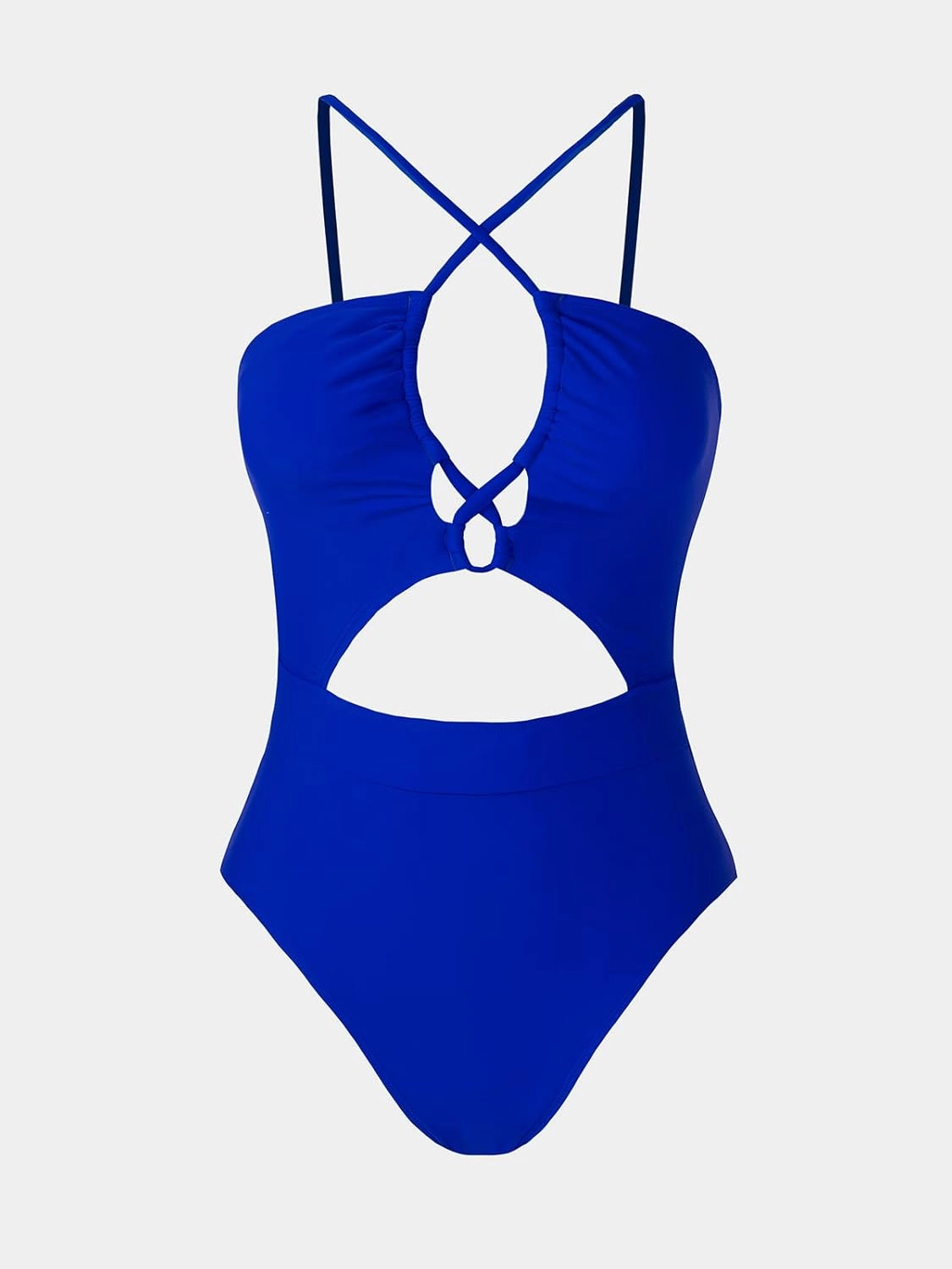 CUPSHE Women's One Piece Swimsuit Plunge Neckline Cutout Criss Cross Bathing Suit