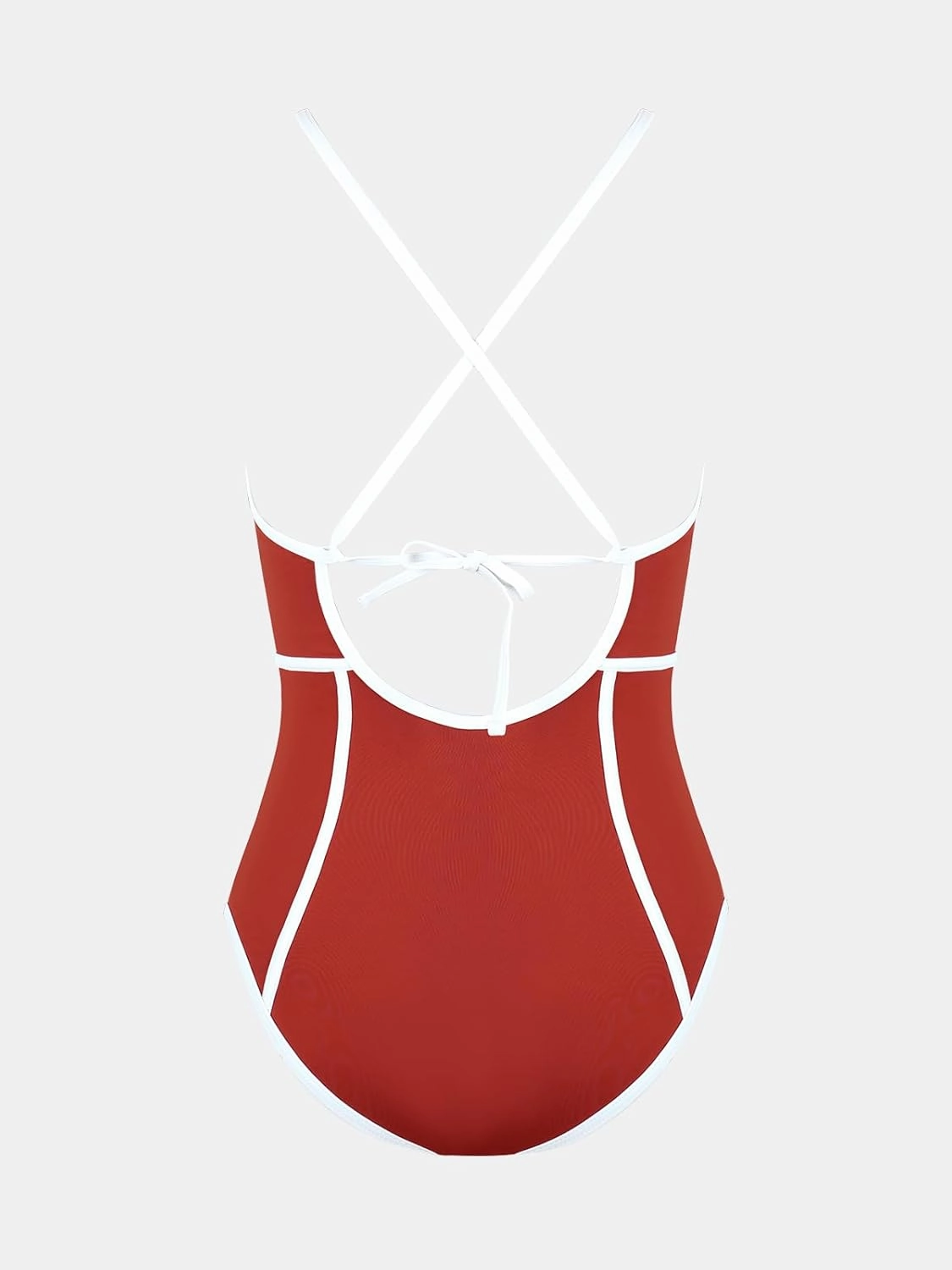 CUPSHE Women's One Piece Swimsuit Plunging V Neck Bathing Suit Crisscross Back Tie Slimming Sculpting Color Block