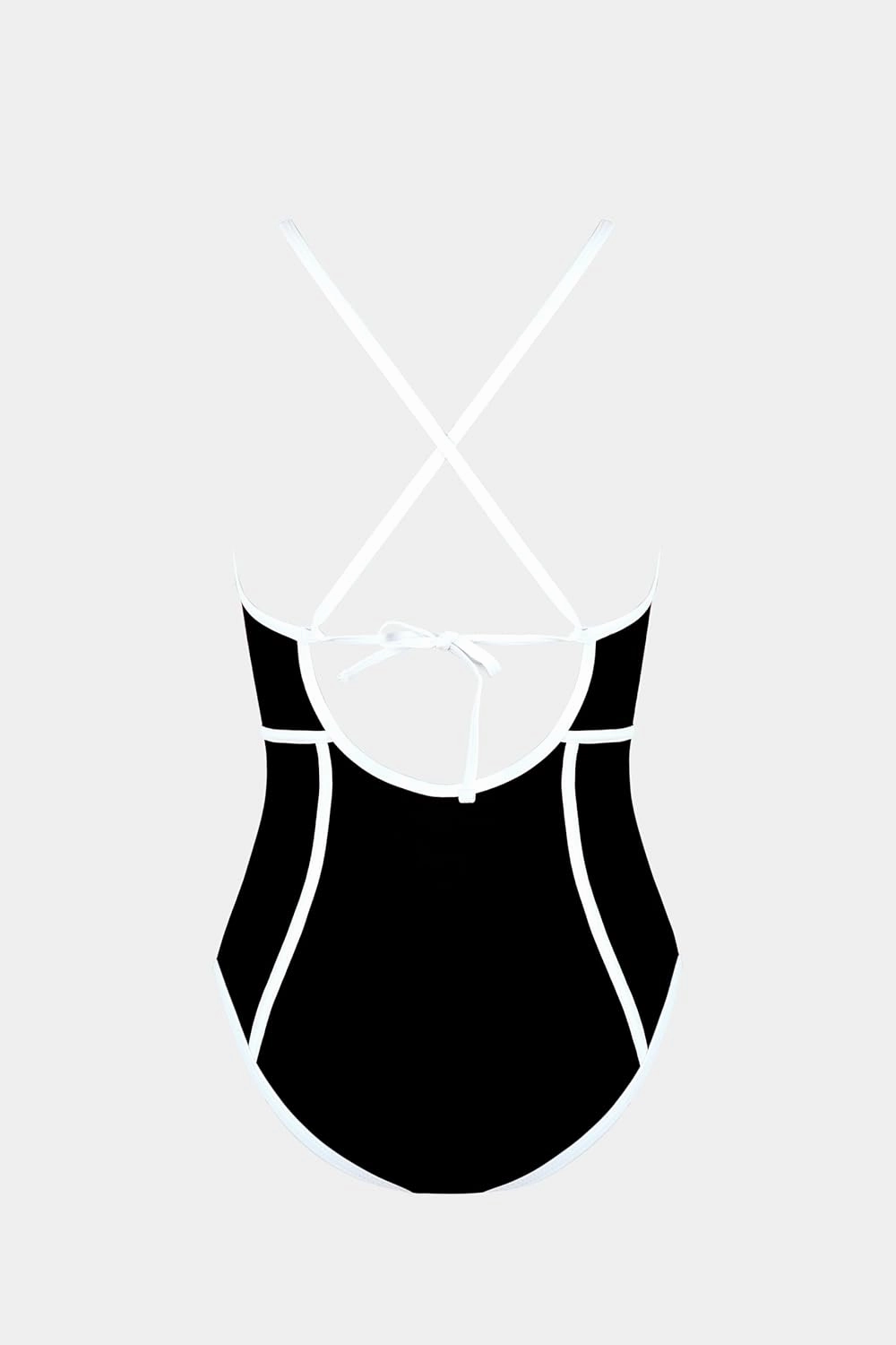 CUPSHE Women's One Piece Swimsuit Plunging V Neck Bathing Suit Crisscross Back Tie Slimming Sculpting Color Block