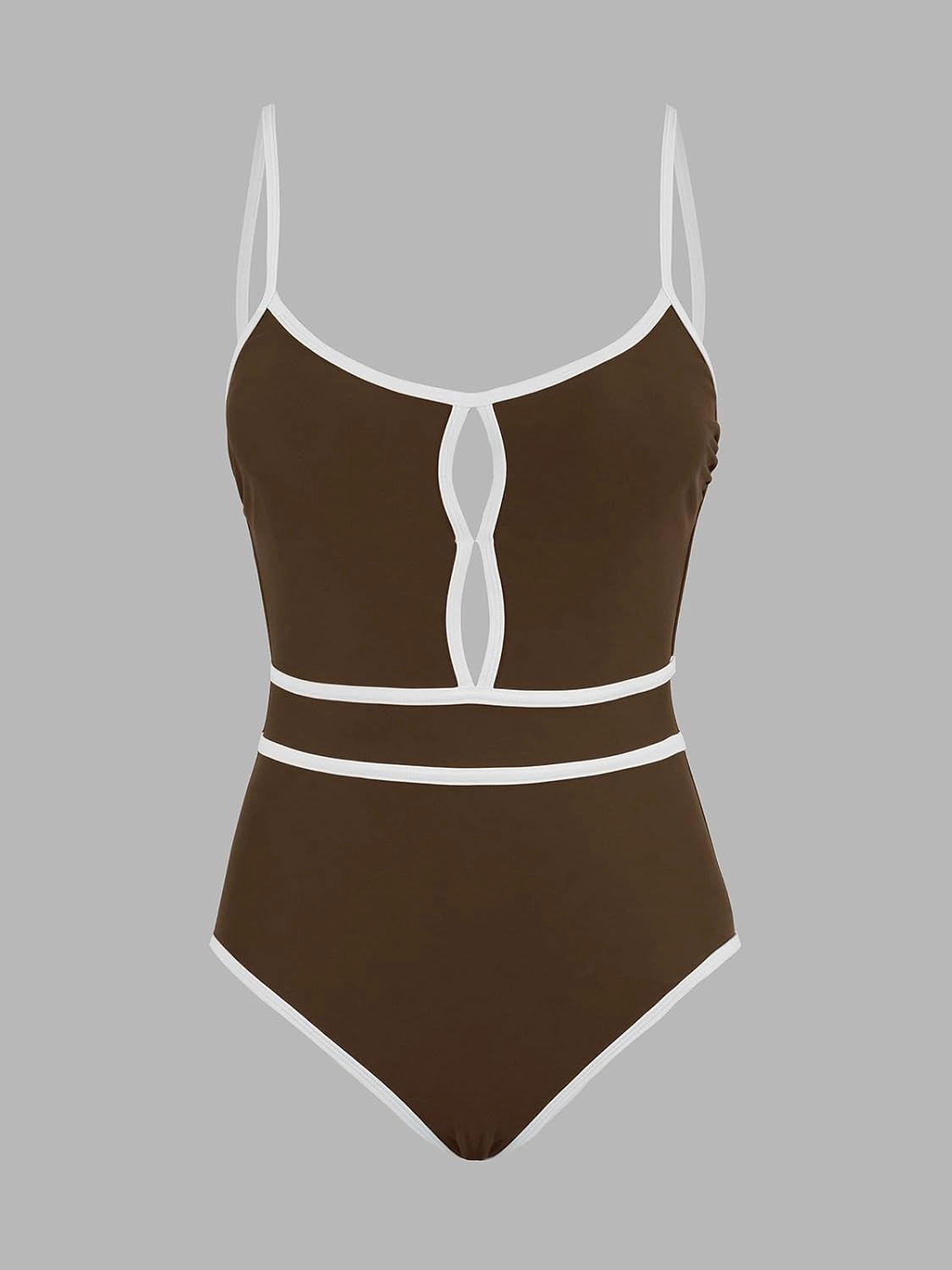 CUPSHE Women's One Piece Swimsuit Scoop Neck Bathing Suit Keyhole Cutout Color Block Adjustable Straps Swimwear
