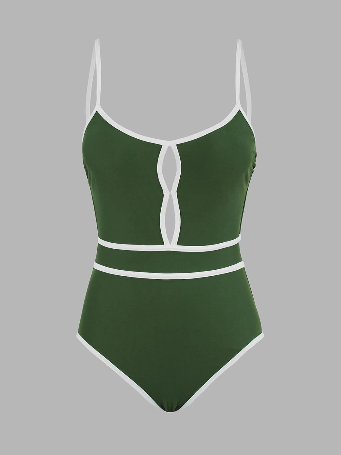 CUPSHE Women's One Piece Swimsuit Scoop Neck Bathing Suit Keyhole Cutout Color Block Adjustable Straps Swimwear