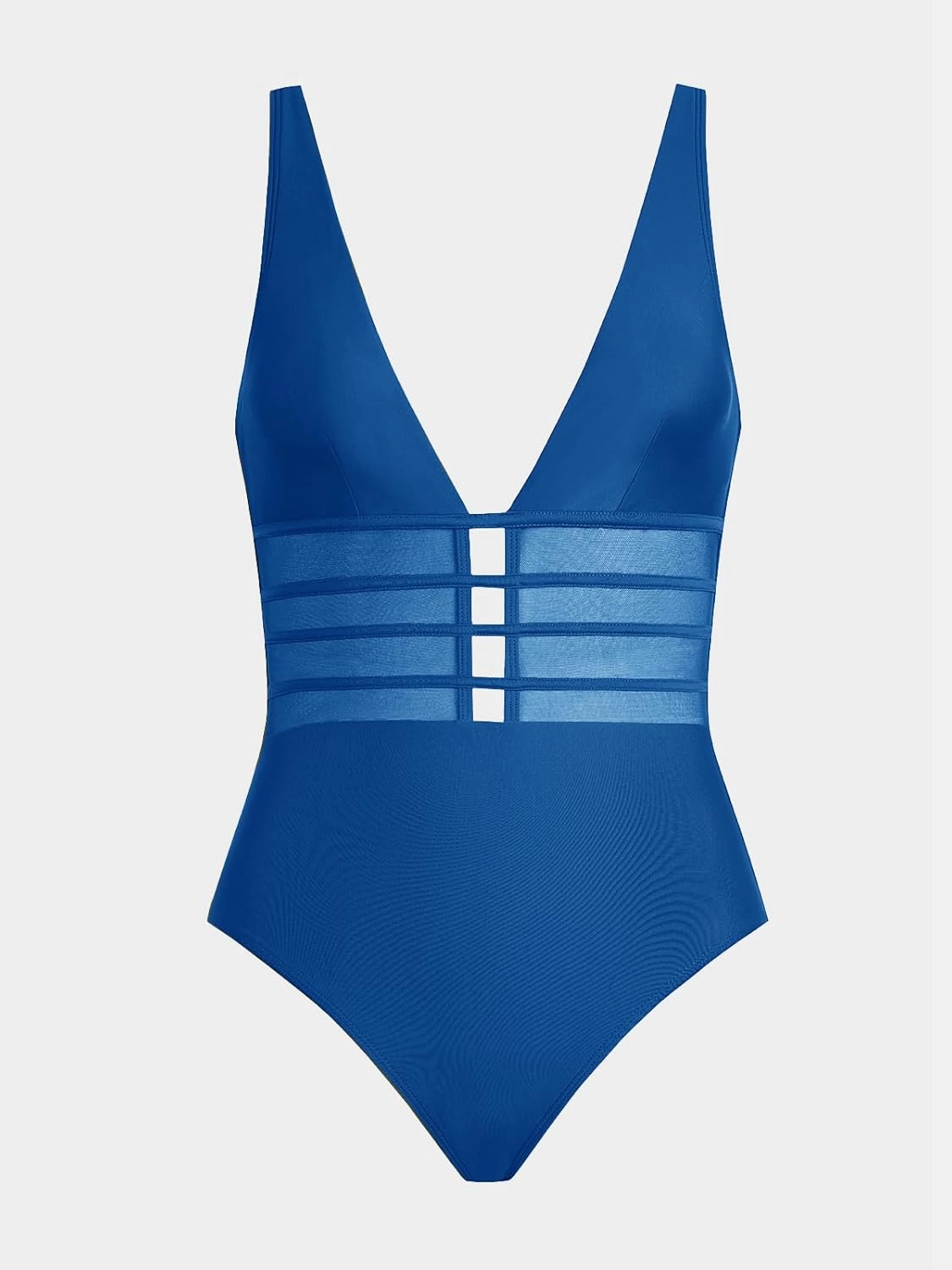 CUPSHE Women's One Piece Swimsuit Tummy Control Bathing Suit Deep V Neck Cut Out Mesh Adjustable Straps
