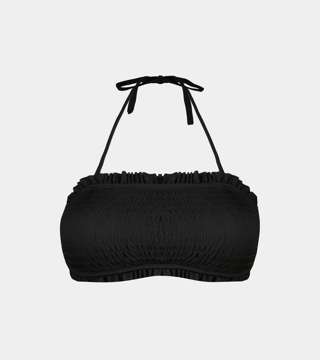 CUPSHE Womens Bikini Top Swimsuit Bandeau Top Back Tie with Removable Shoulder Straps