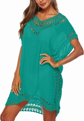 Cysincos Womens Swimsuit Cover Up Hollow Out Swimwear Beach Bathing Suit Bikini Coverups