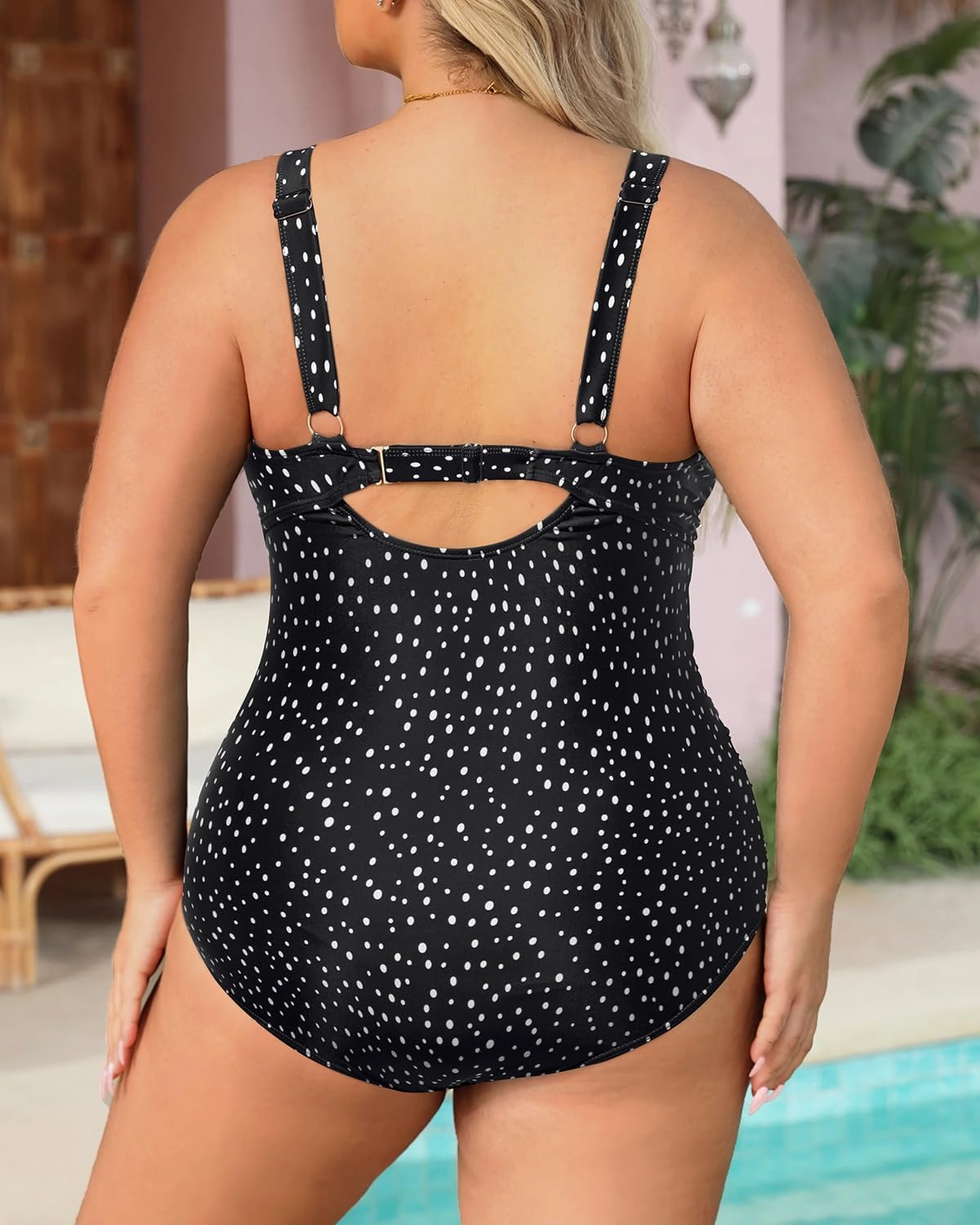 Daci Plus Size One Piece Swimsuits - Tummy Control Bathing Suit for Women Cutout Swimwear