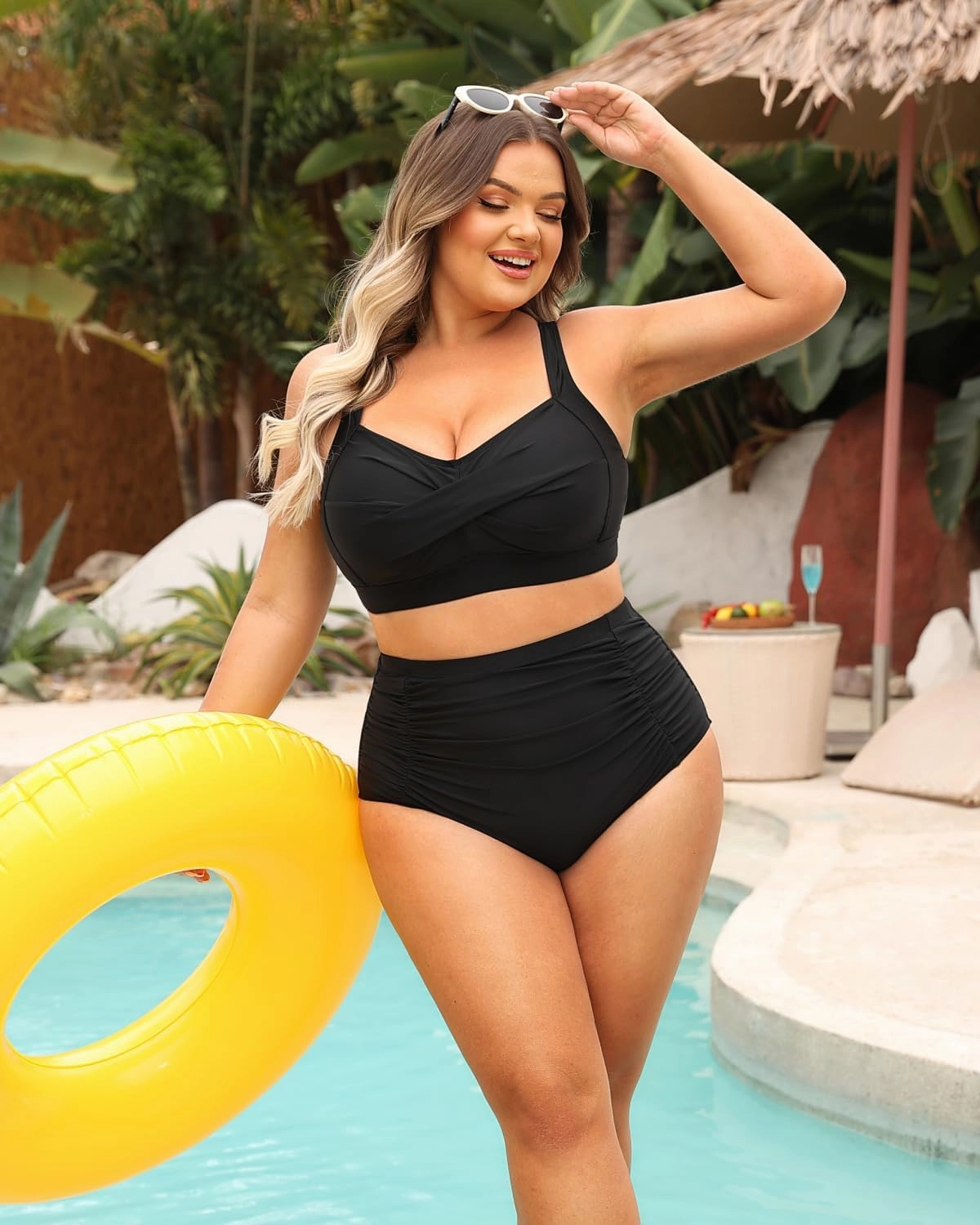 Daci Women Plus Size Push up Bikini Top Only Full Coverage Swimsuit Tops Twist Front Bathing Suit Bra for Large Bust