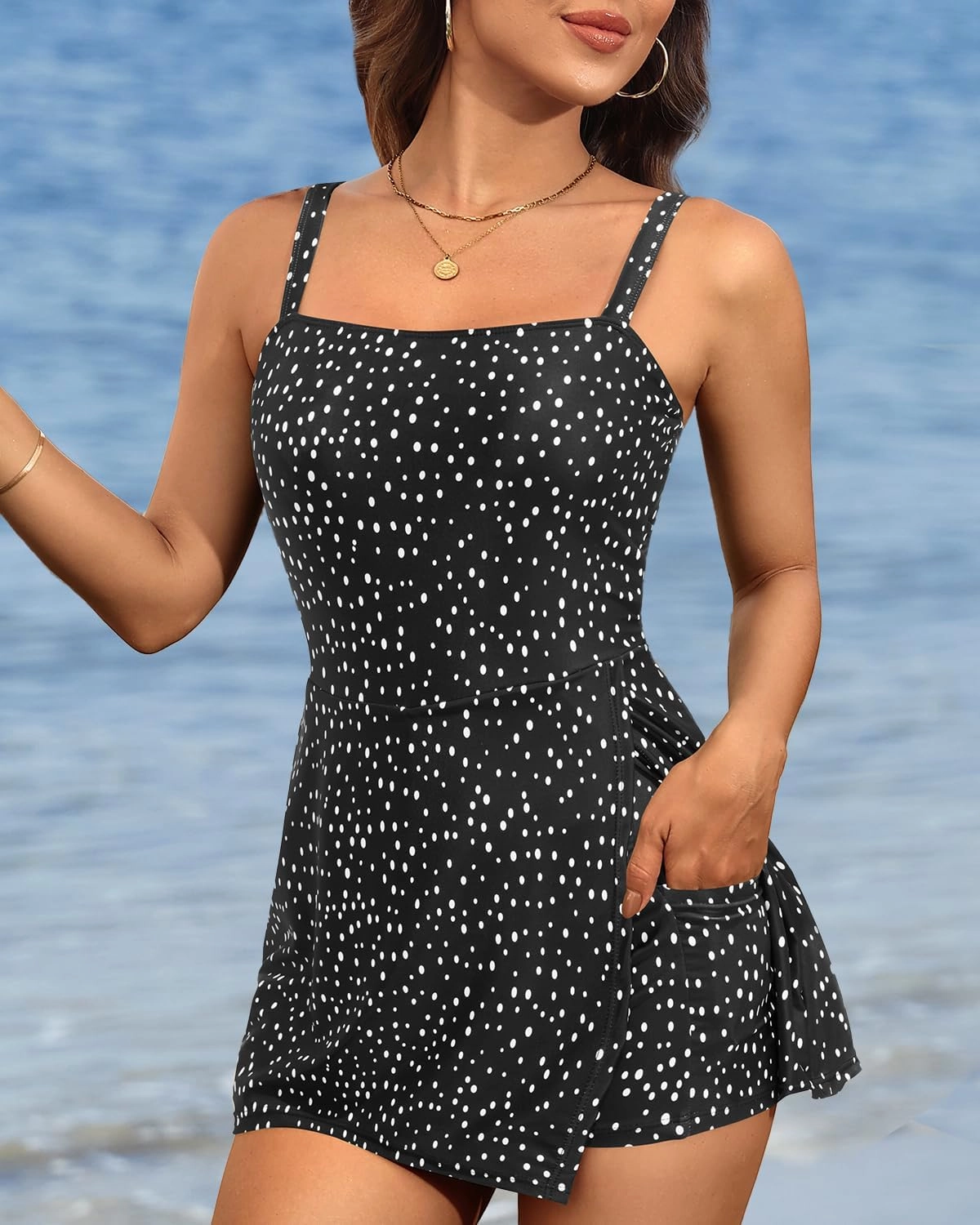 Daci Women's One Piece Swimdress - Tummy Control Swimsuit Full Coverage Modest Skirted Bathing Suit with Pockets 2025
