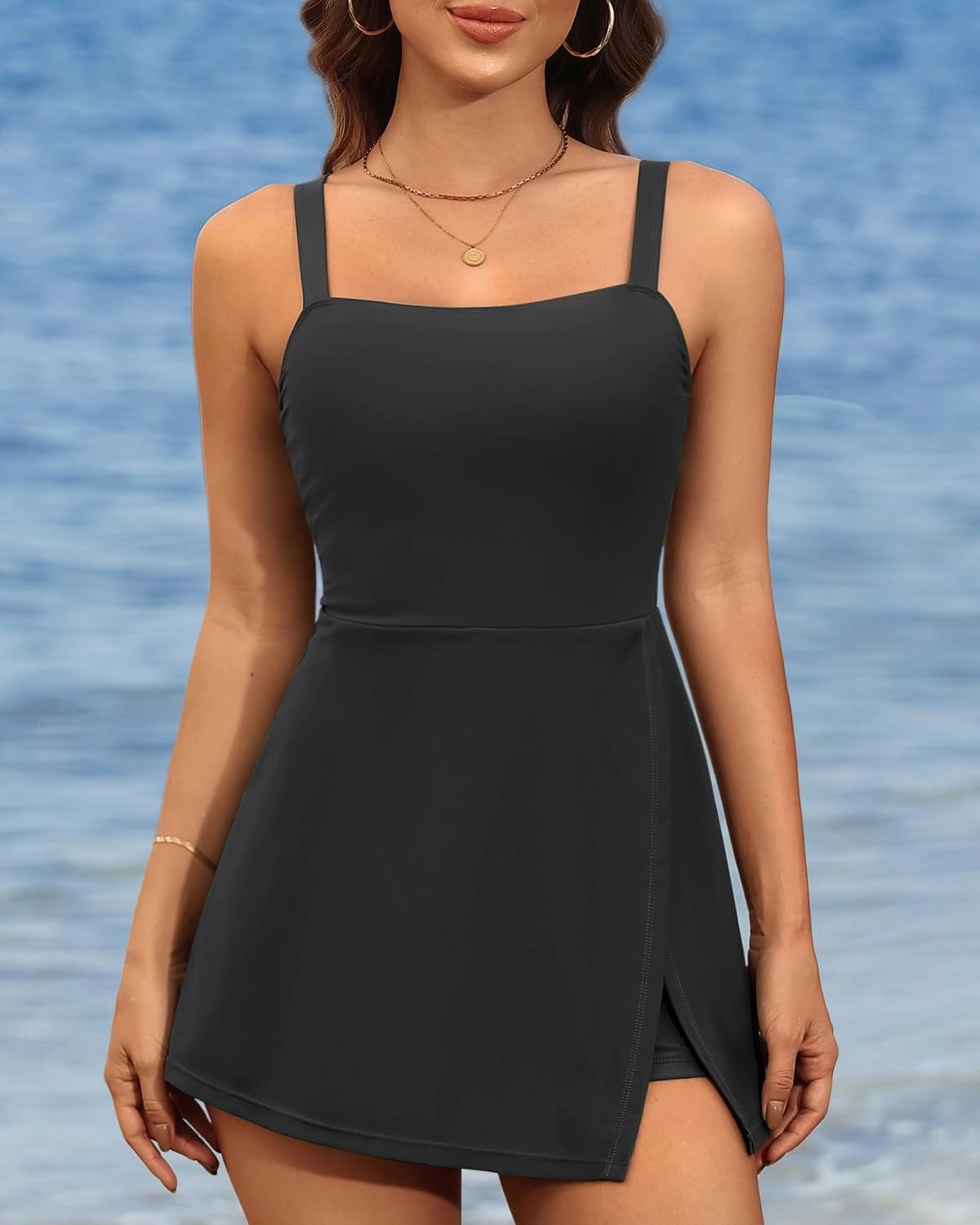 Daci Women's One Piece Swimdress - Tummy Control Swimsuit Full Coverage Modest Skirted Bathing Suit with Pockets 2025