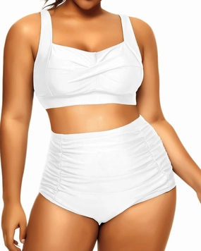 Daci Women's Plus Size Bikini Sets - High Waisted Two-Piece Swimsuits with Tummy Control