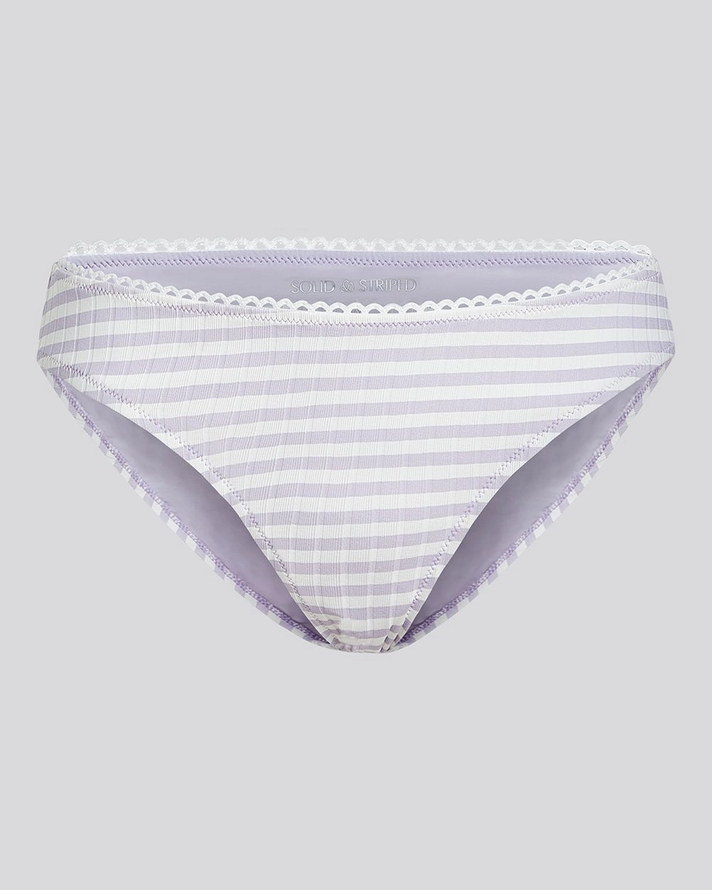 Daphne Ribbed Bikini Bottom Lilac Stripe