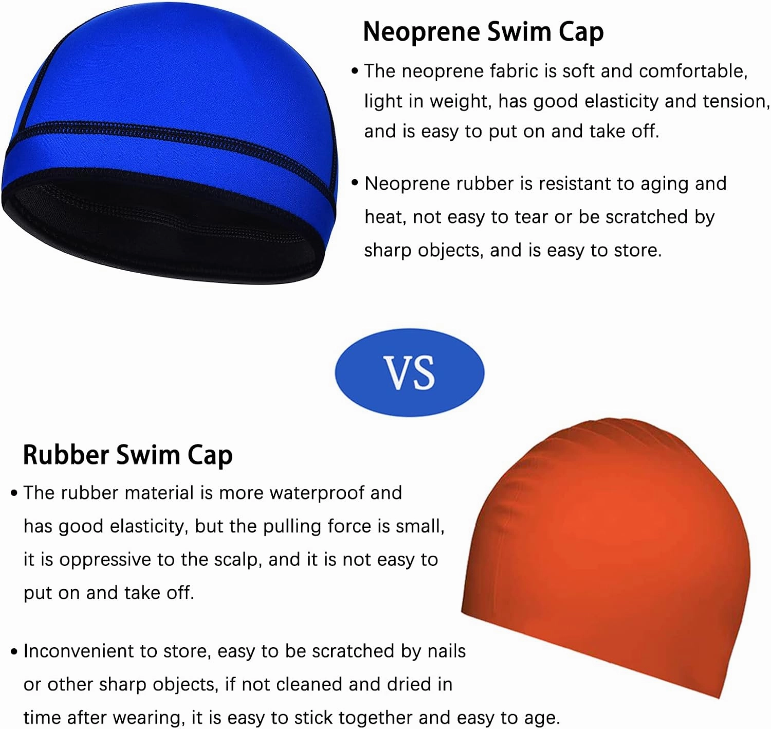DEHAI Neoprene Diving Hood Wetsuit Swimming Caps for Womens Mens Youth, 2mm 3mm Thermal Water Beanie Hat Keep Long Hair Dry for Curly Locs Braids