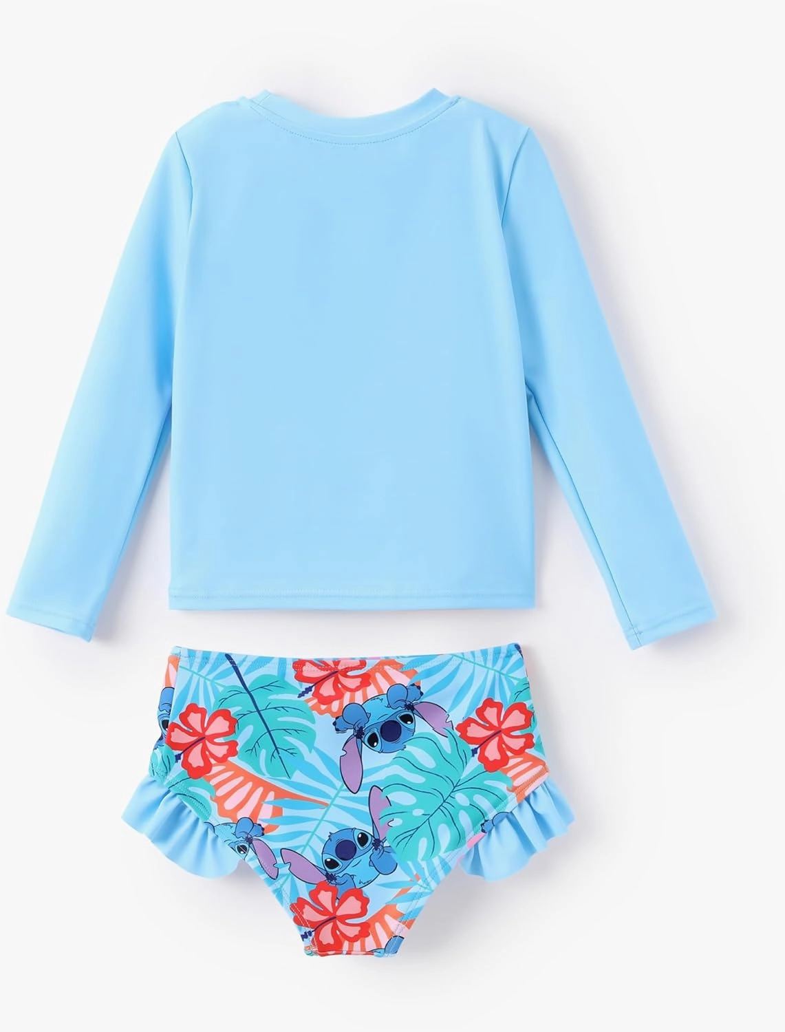 Disney Mickey and Friends Girl Two Piece Long Sleeve Swimsuit Rashguard Bathing Suit