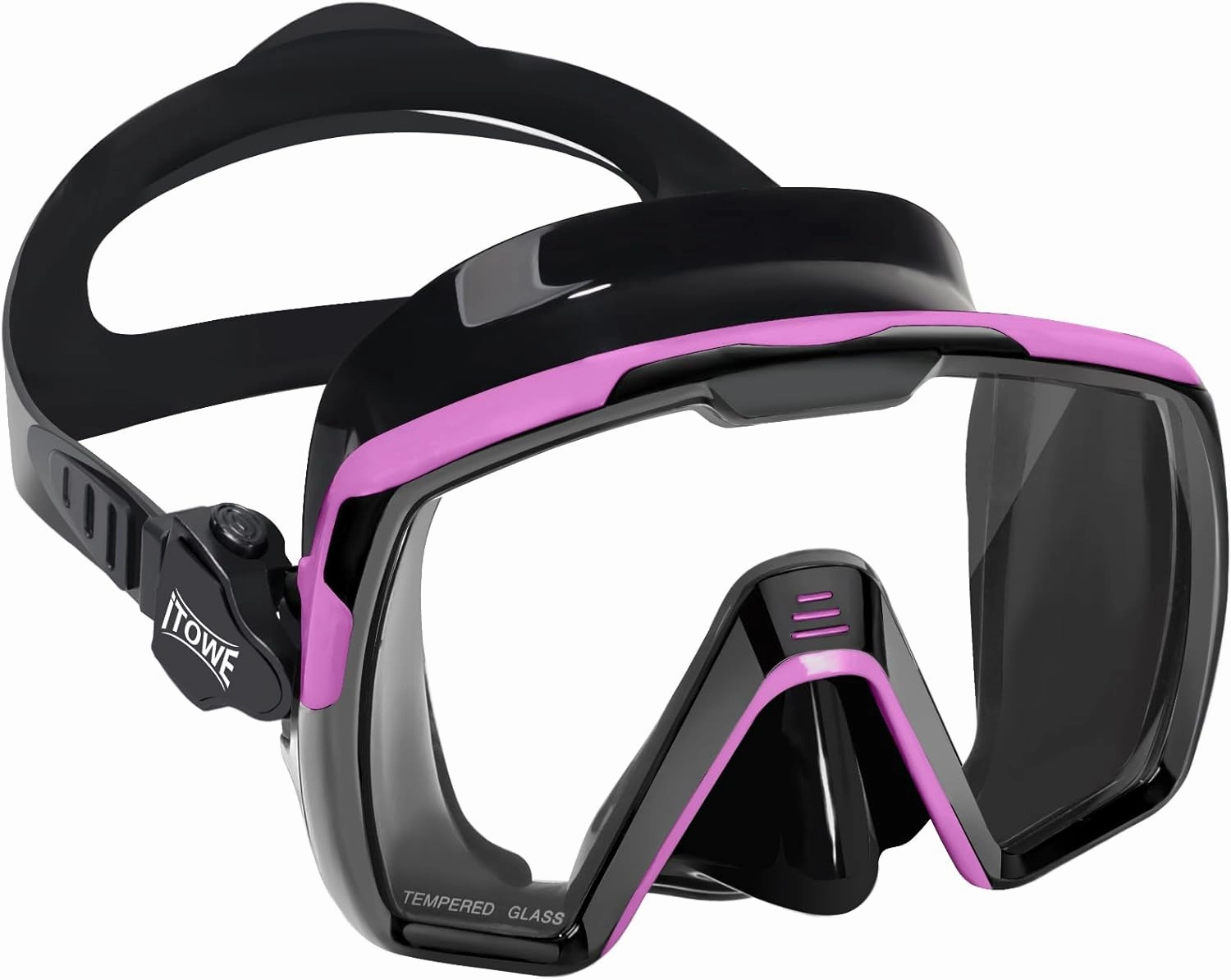 Diving Mask Snorkel Swim Goggles Adult Men Women, Clear Tempered Glass Anti-Fog Swimming Mask Free Diving Scuba Gear