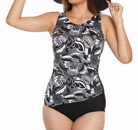 Dominica Printed Drape One Piece Swimsuit In Lif Dominica