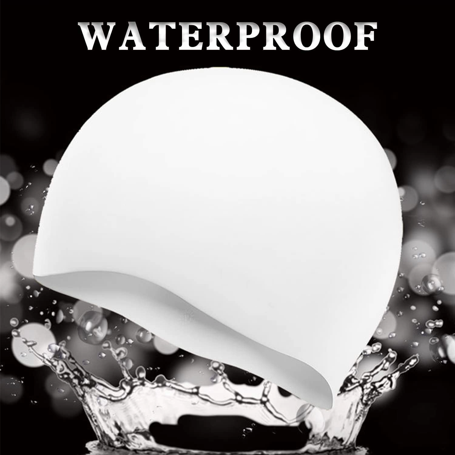 Doovid Swim Caps for Women Men Waterproof Silicone Ear Protection Long Hair High Elasticity Swimming Cap