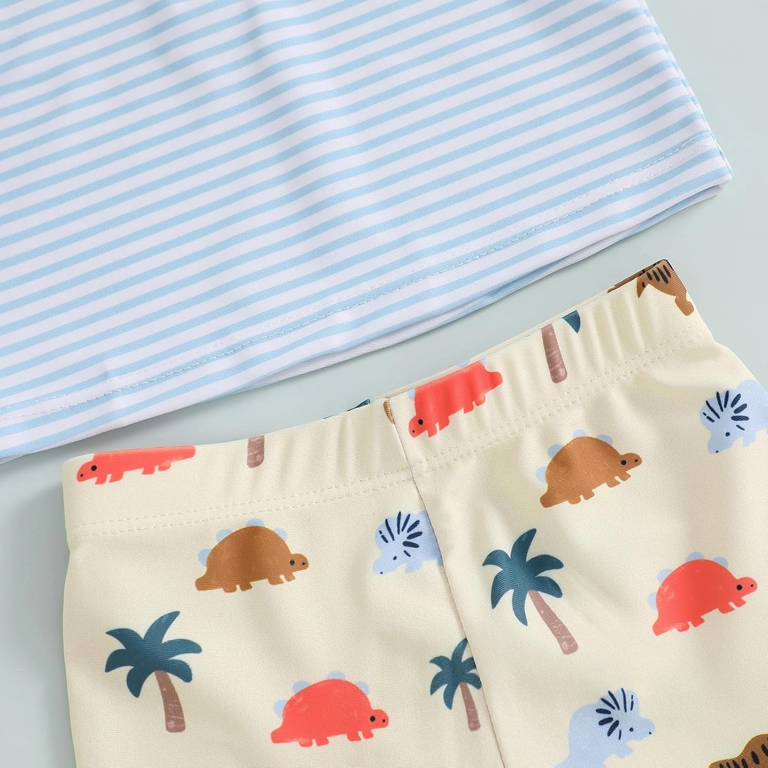 DuAnyozu Baby Boys Swimsuit Long Sleeve Rash Guard Swimwear Baby Boy Swim Trunk with Hat Toddler 4th of July Bathing Suit