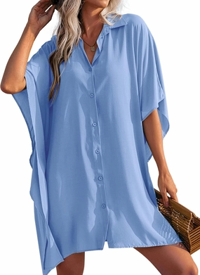 Ekouaer Beach Shirt Coverups for Women Button Down Bathing Suit Coverups for Swimwear