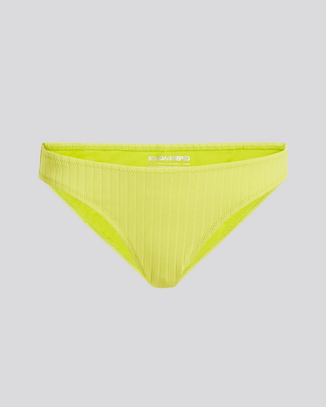 Elle Ribbed Bikini Bottom Chartreuse