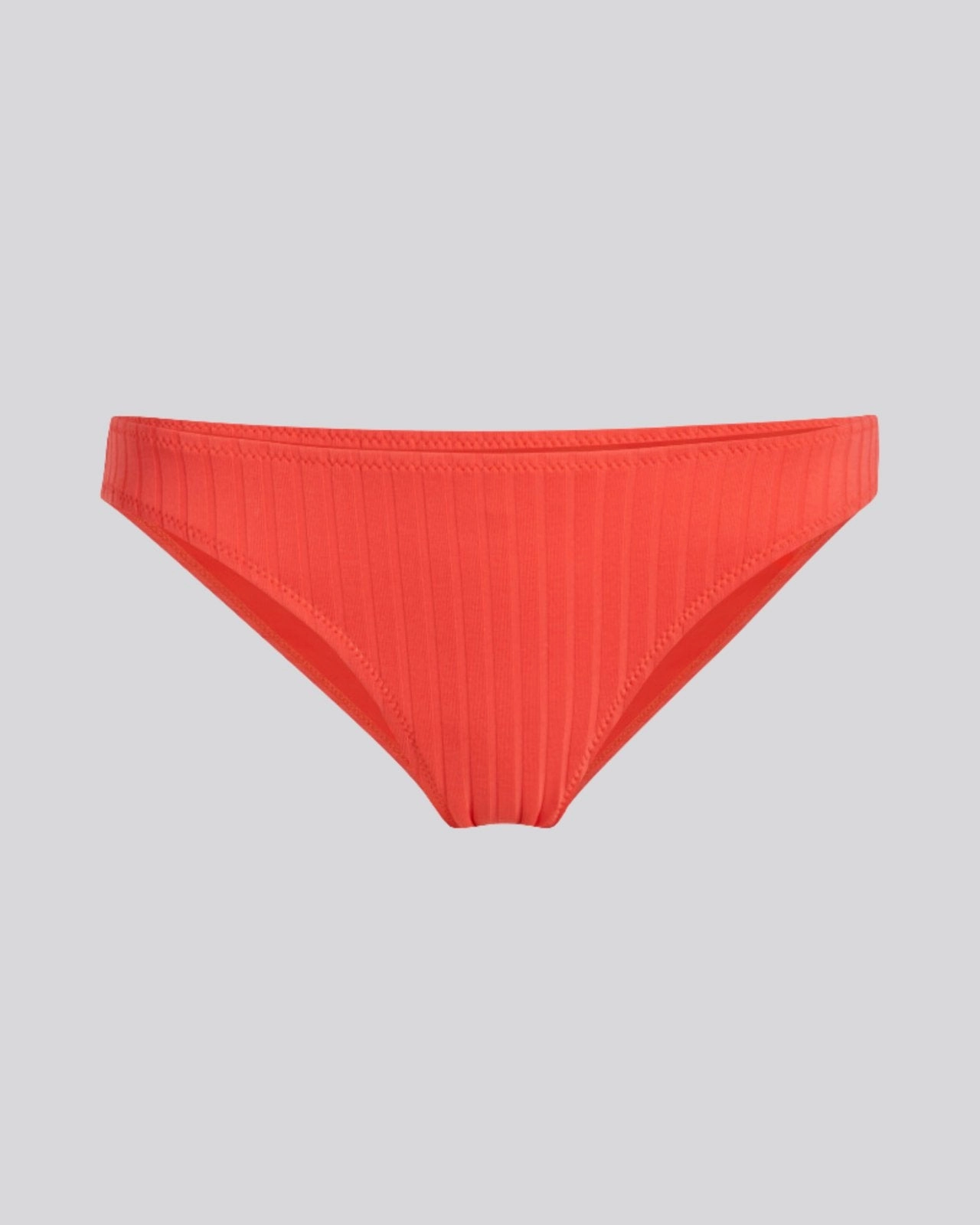 Elle Ribbed Bikini Bottom Hot Coral