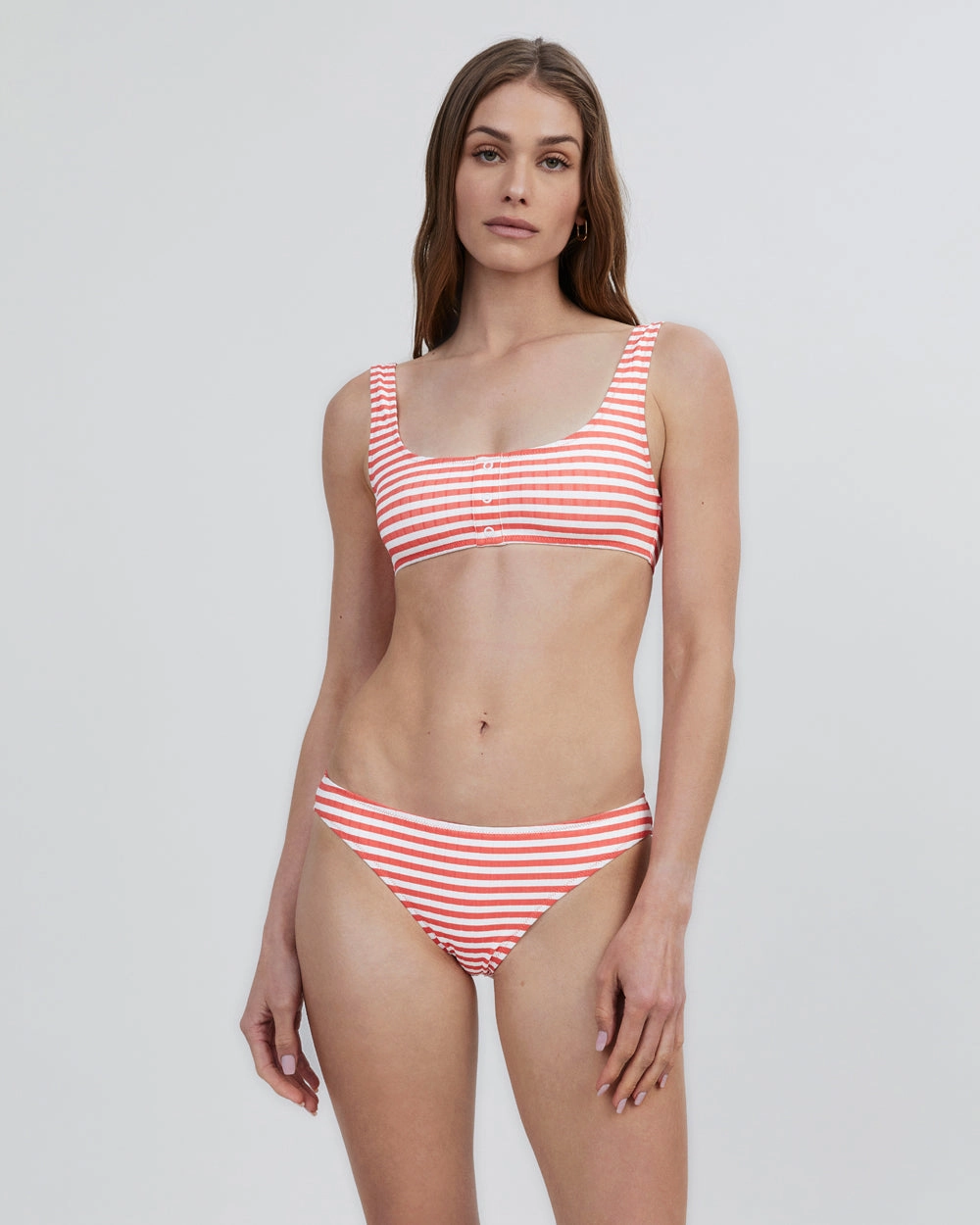 Elle Ribbed Bikini Bottom Lava Stripe