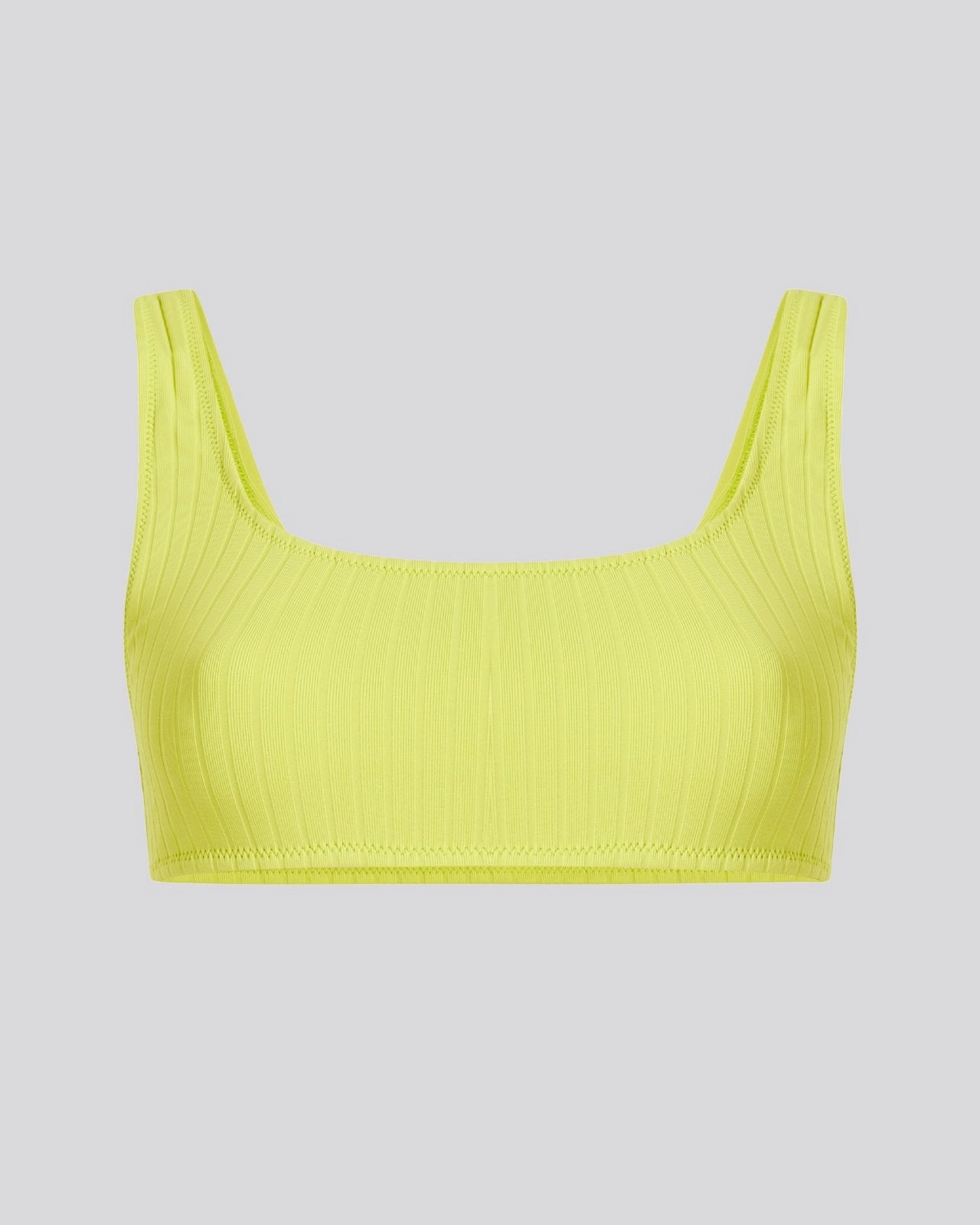 Elle Ribbed Bikini Top Chartreuse