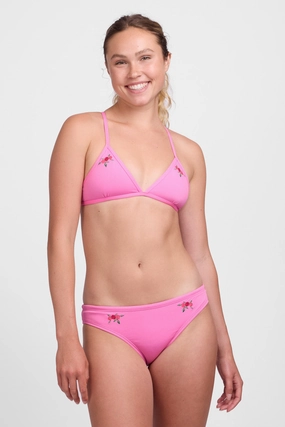 Embroidered Andy Bikini Bottom - Bon Bon Rose
