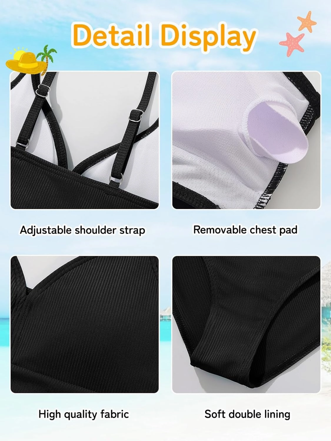 ESHOO Girls Swimsuits Kids 3 Piece Bathing Suit Teen Girls Bikini Swimwear with Drawstring Cover Up Skirt Beach Swimwear