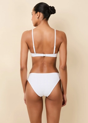 Eva Eyelet Bikini Bottom Optic White