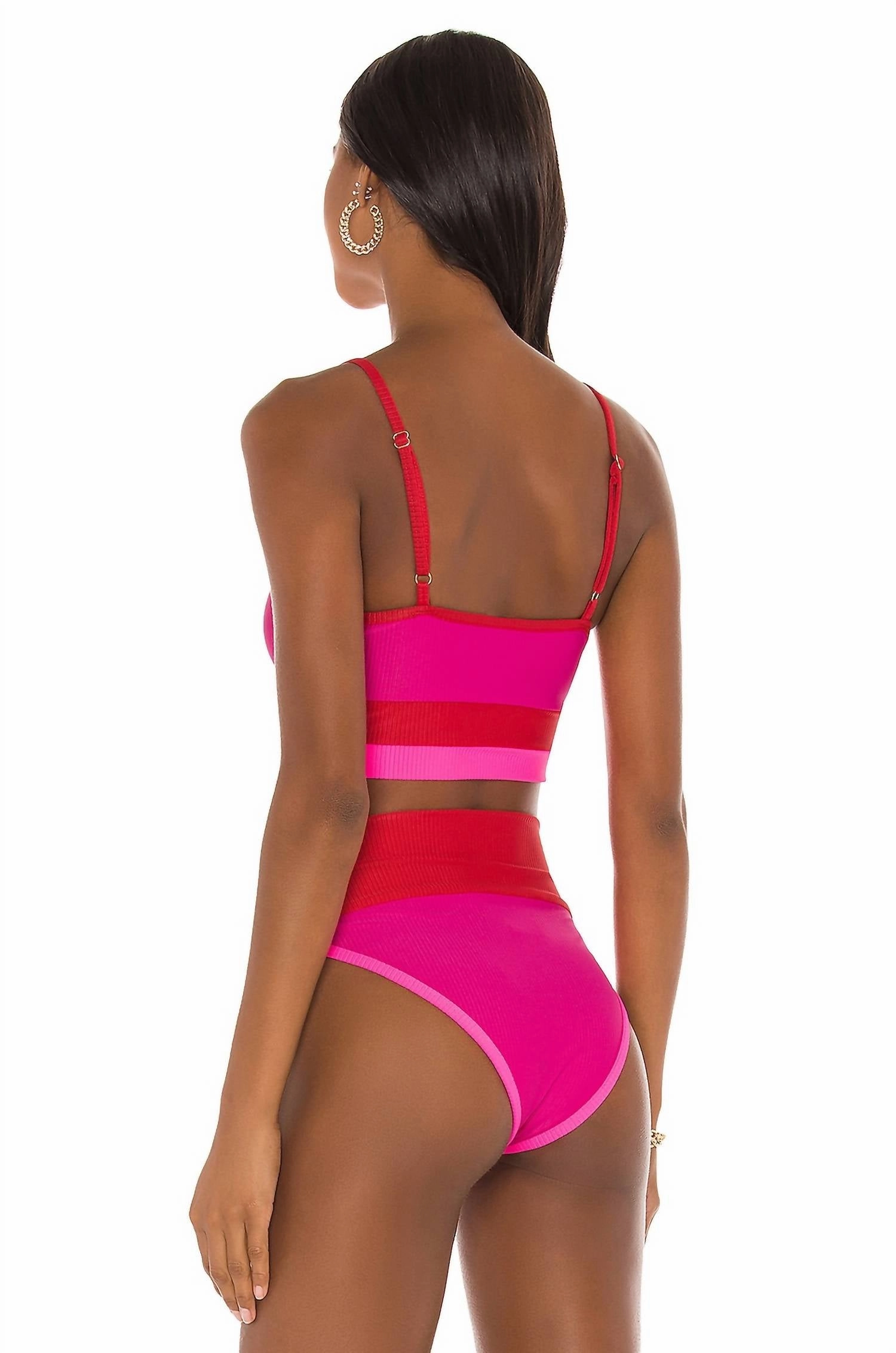 Eva Top In Fuchsia Red Neon Pink