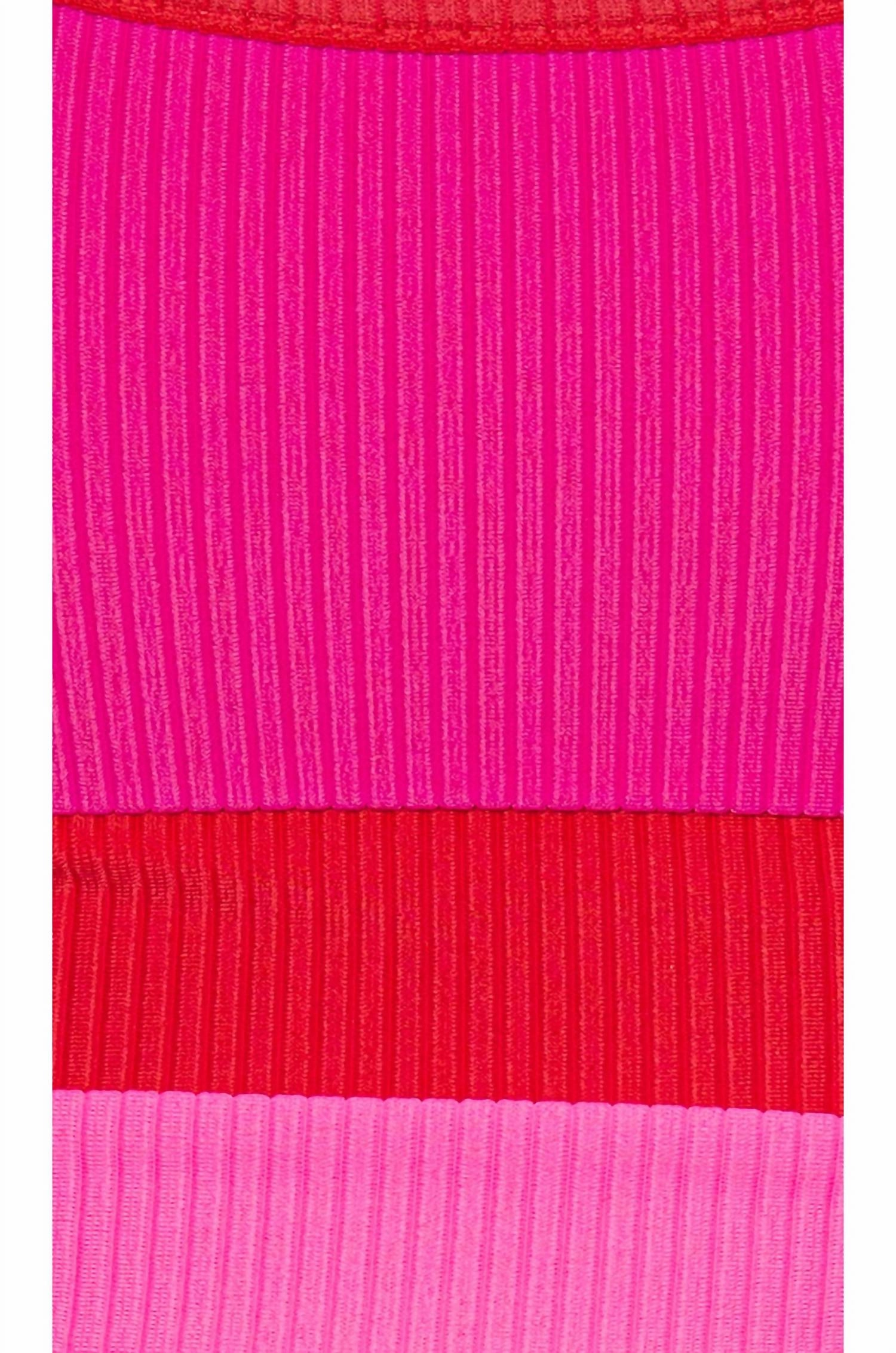 Eva Top In Fuchsia Red Neon Pink