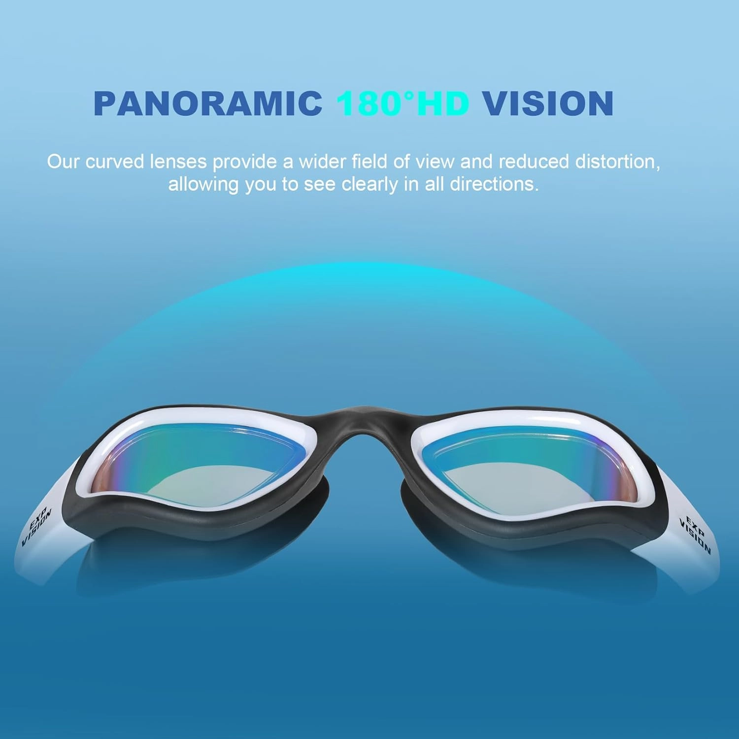 EXP VISION Adult Swim Goggles, Anti Fog Swimming Goggles Women Men No Leaking Triathlon Water Goggles