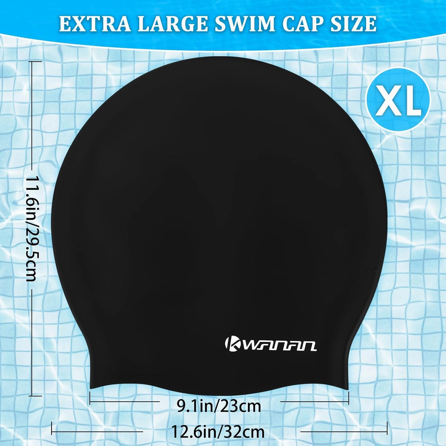 Extra Large Silicone Swim Cap for Long Hair and Protective StylesWaterproof Swimming Cap for Men and Women with Dreadlocks, Weaves, Extensions, Braids, Curls, and AfrosKeep Hair Dry
